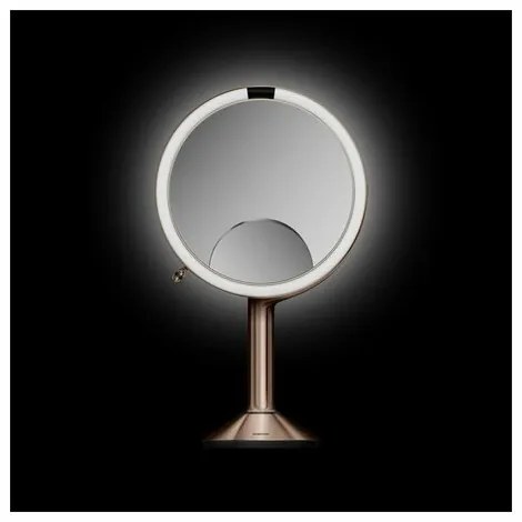 Simplehuman Kozmetické LED zrkadlo Sensor TRIO, zväčšenie 1x/5x/10, rose gold