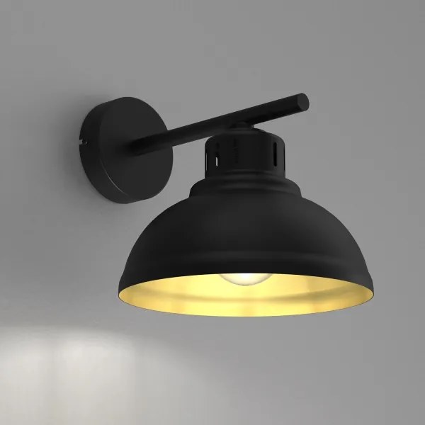 Nástenná lampa SVEN 1xE27/15W/230V čierna/zlatá