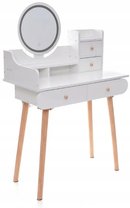 Elegantný toaletný stolík s LED svetlom v škandinávskom dizajne