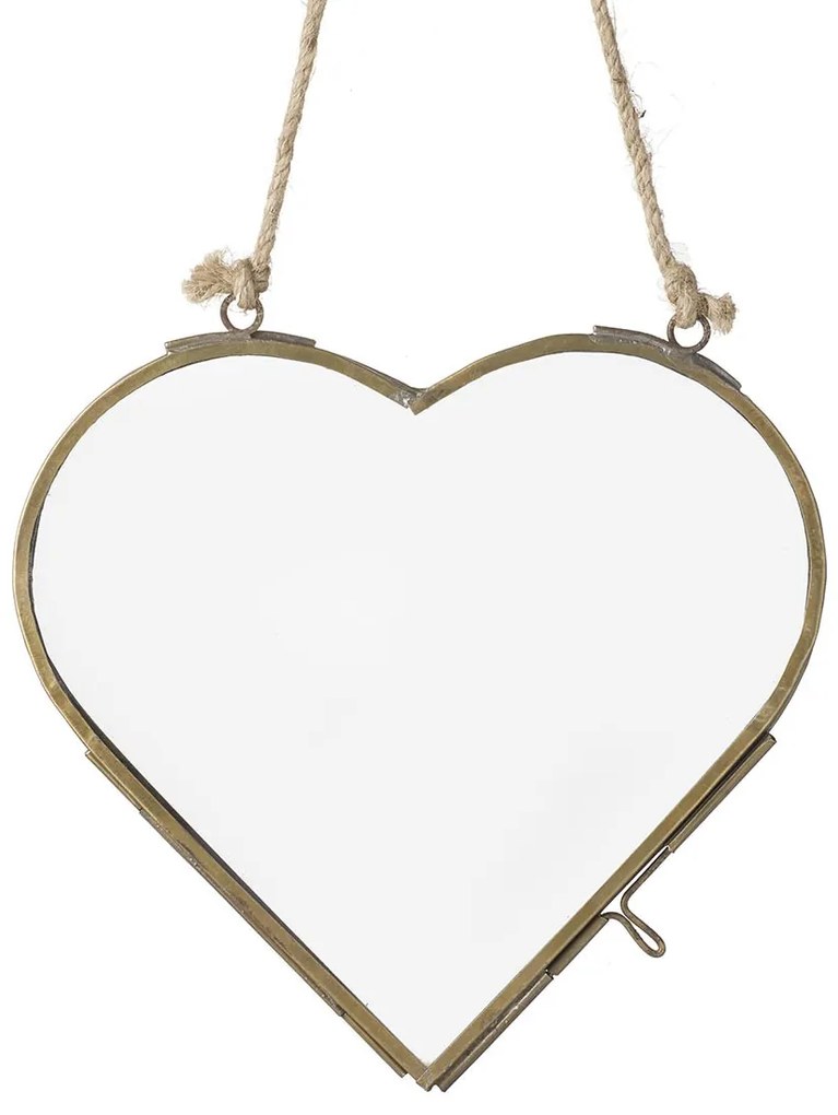 Bronzový antik závesný fotorámik v tvare srdca Heart - 15*15*1cm