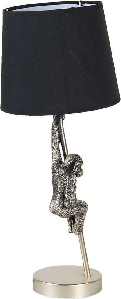 Strieborno čierna stolná lampa s opicou - Ø 20 * 49 cm E27