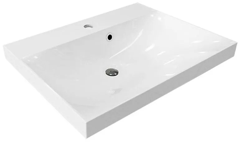 Mereo Mereo, Opto, kúpeľňová skrinka s umývadlom z liatého mramoru, 61 cm, biela, dub, biela/dub, čierna, MER-CN920M