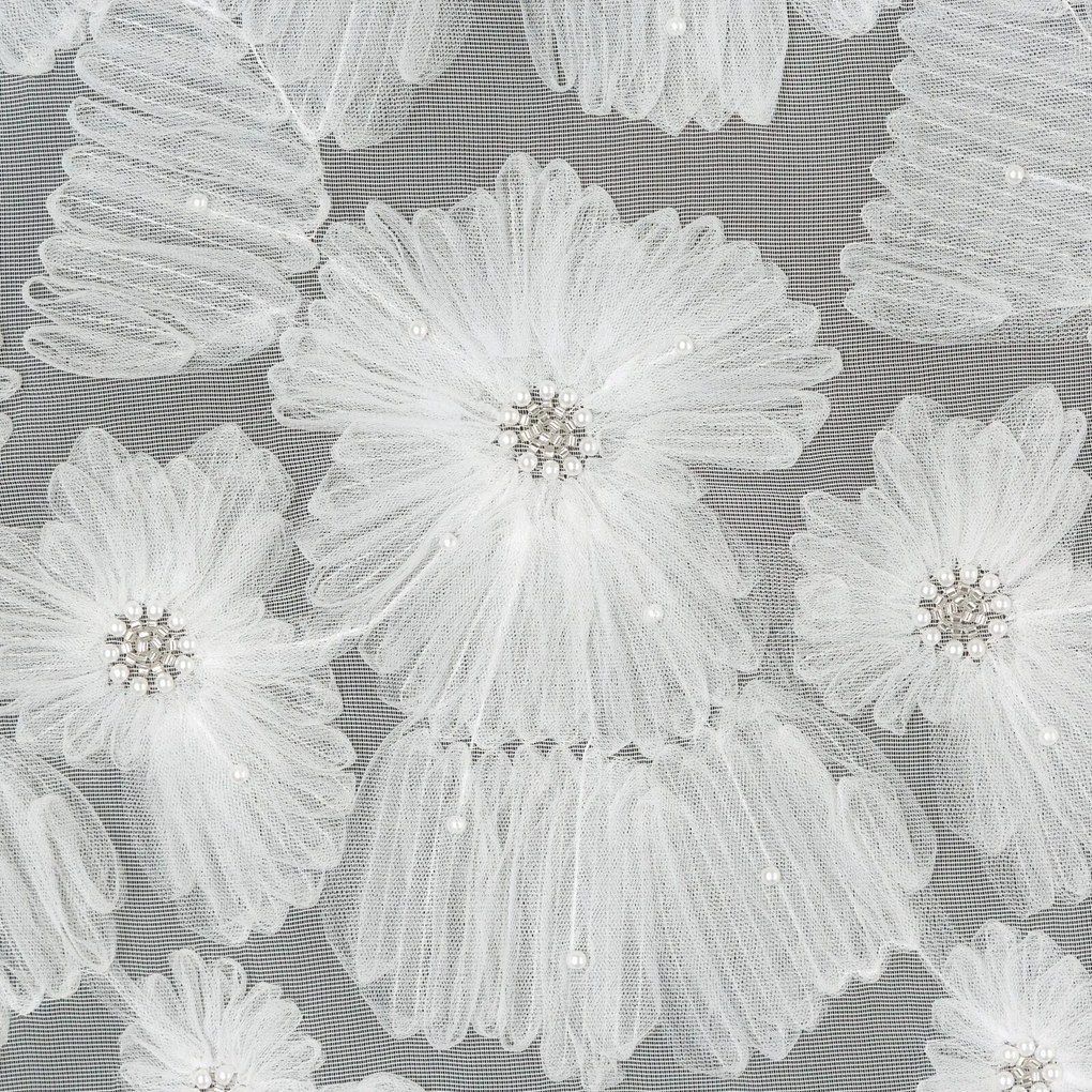 ZÁCLONA NA KRÚŽKOCH EVA MINGE JASMIN1 140X250 CM BIELA