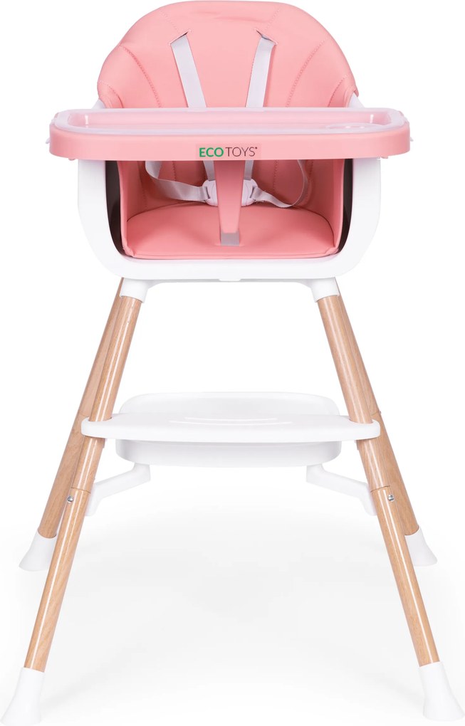 Detská jedálenská stolička 2v1 ružová ECOTOYS