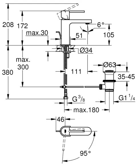 GROHE 23870003 - Umývadlová batéria PLUS veľkosť S lesklý chróm