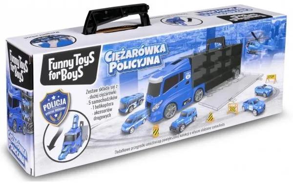 Nákladné policajné auto s vozidlami