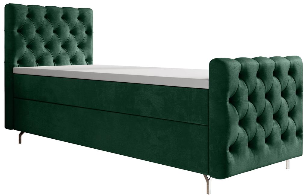 Jednolôžková posteľ 80 cm Clinton Bonell (smaragdová) (s roštom, bez úl. priestoru). Vlastná spoľahlivá doprava až k Vám domov. 1082128