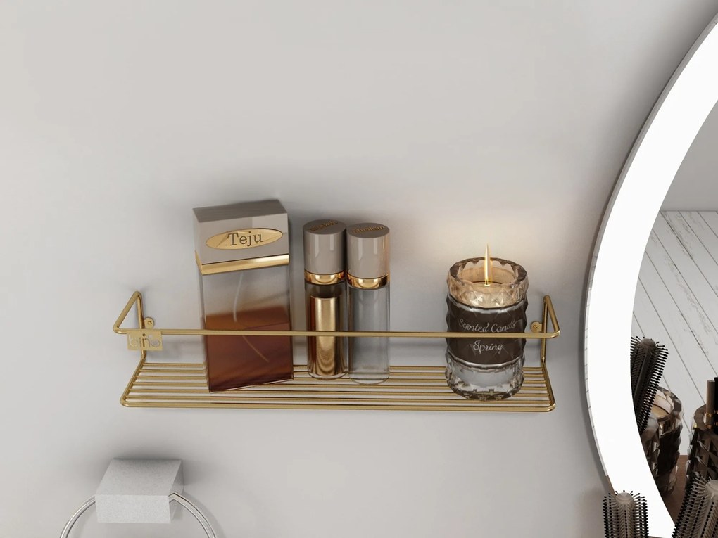 Nástenná polica BANYO zlatá