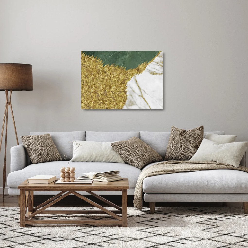 Sklenený obraz - Zelený mramor N⁰2 (70x50 cm)