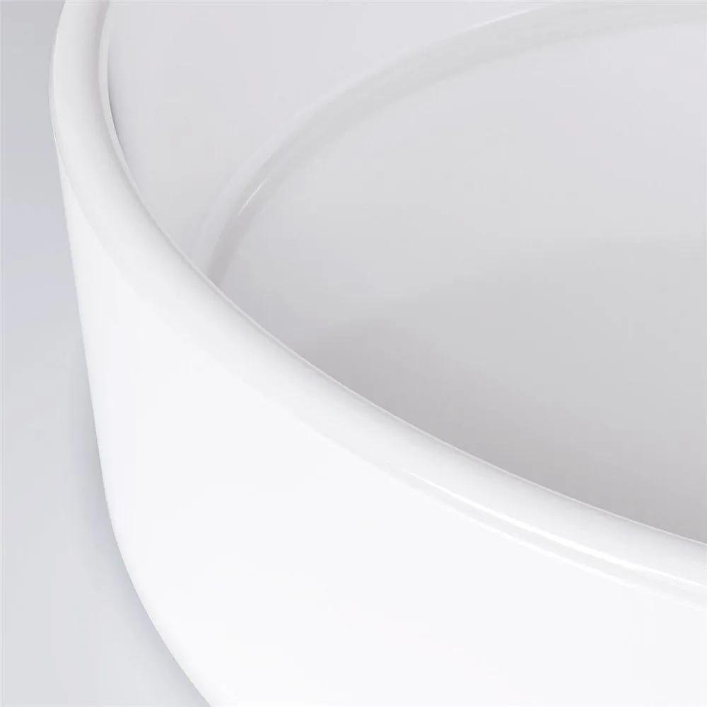 KEUCO Stageline okrúhle umývadlo na dosku bez otvoru, bez prepadu, priemer 400 mm, biela, s povrchovou úpravou CleanPlus, 32880310400