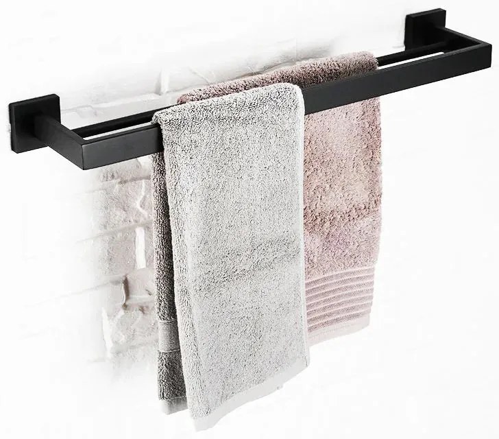 Rea Erlo 02, 2-radový vešiak na uteráky 60cm 332919, čierna matná, REA-06908