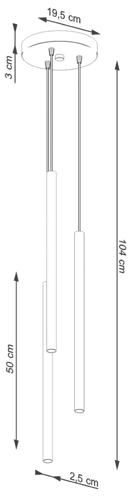 Závesné svietidlo Pastelo, 3x béžové kovové tienidlo, o
