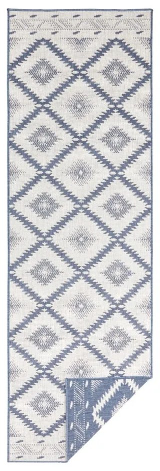 Modro-krémový vonkajší koberec NORTHRUGS Malibu, 350 x 80 cm