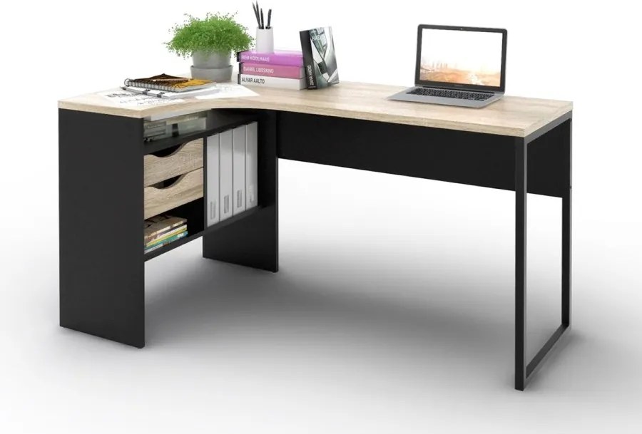 Písací stôl Felixa IV matná čierna/dub