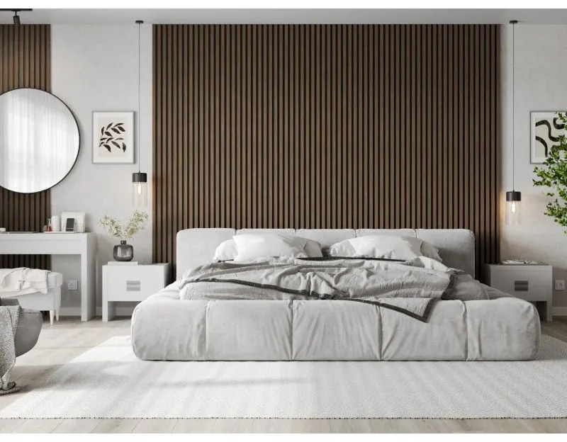 Mexen Lam-F, akustické stenové lamely 275 × 30 cm, plstený podklad 8 mm, technická dyha, orech kakaový, S105-275307-3015-018