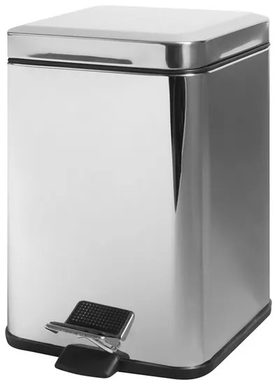 BISK Erga Niagara, hranatý odpadkový kôš 6l s pedálom, chrómová, ERG-00122