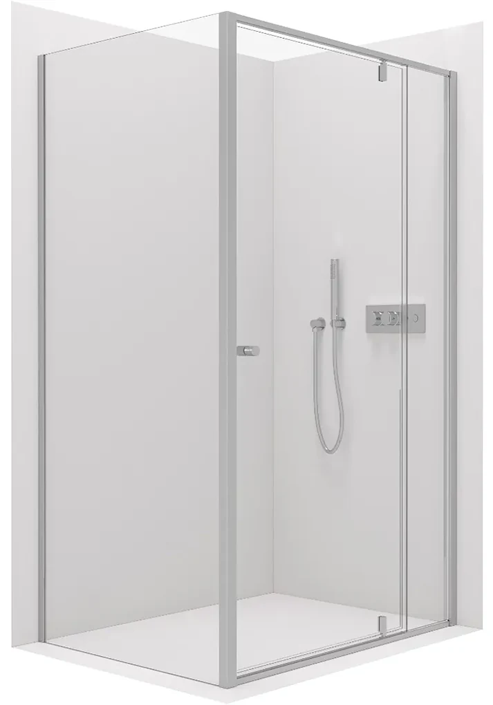Cerano Santini, sprchovací kút s krídlovými dverami 110(dvere) x 100(stena) x 195 cm, 6mm číre sklo, chrómový profil, CER-CER-426232