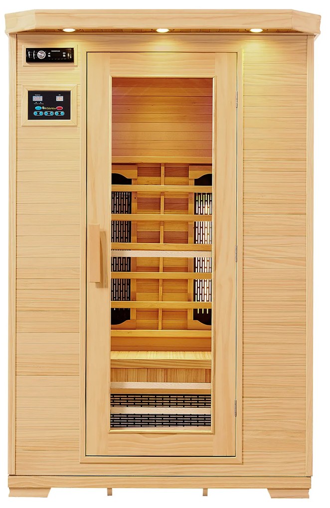 Juskys Infračervená sauna/ tepelná kabína Oslo s triplexným vykurovacím systémom a drevom Hemlock