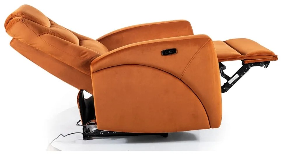Polohovacie kreslo Kronos Velvet, oranžová