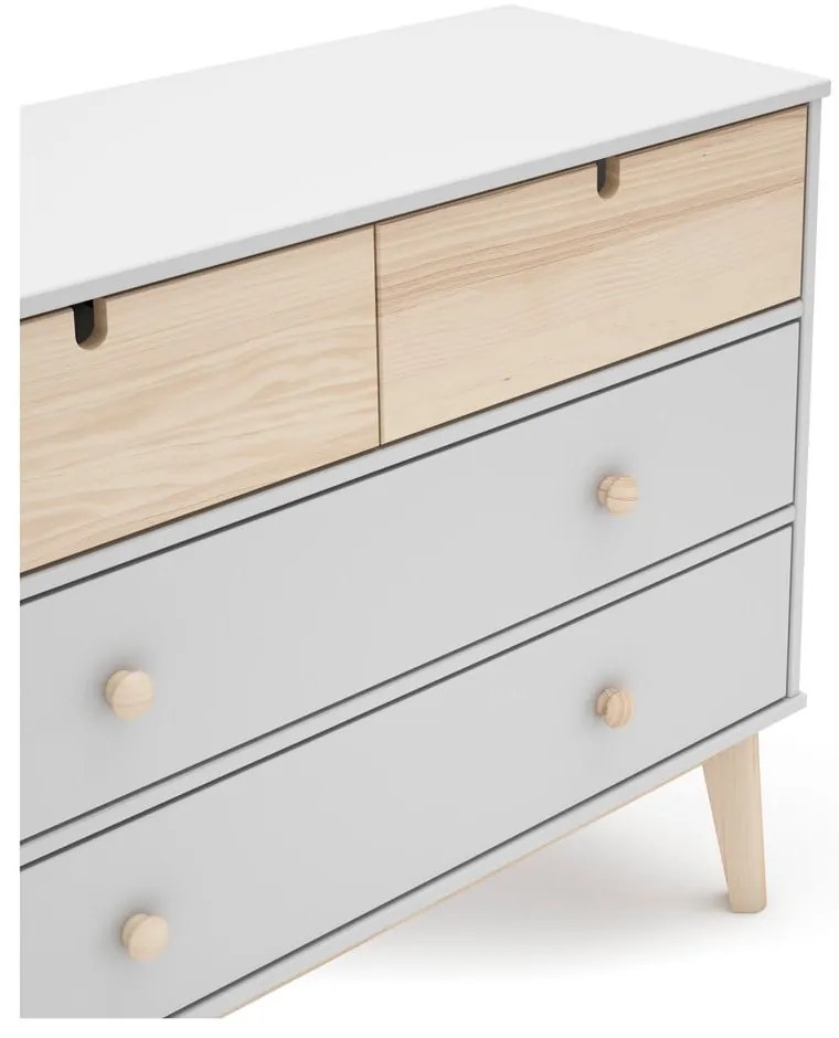 Biela nízka detská komoda 100x81 cm Estefania – Marckeric