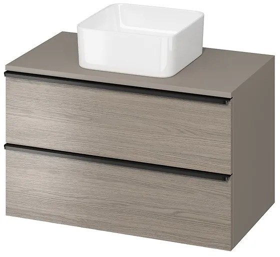 Cersanit - VIRGO závesná skrinka pod umývadlo s doskou 80cm, šedá-čierna, S522-031