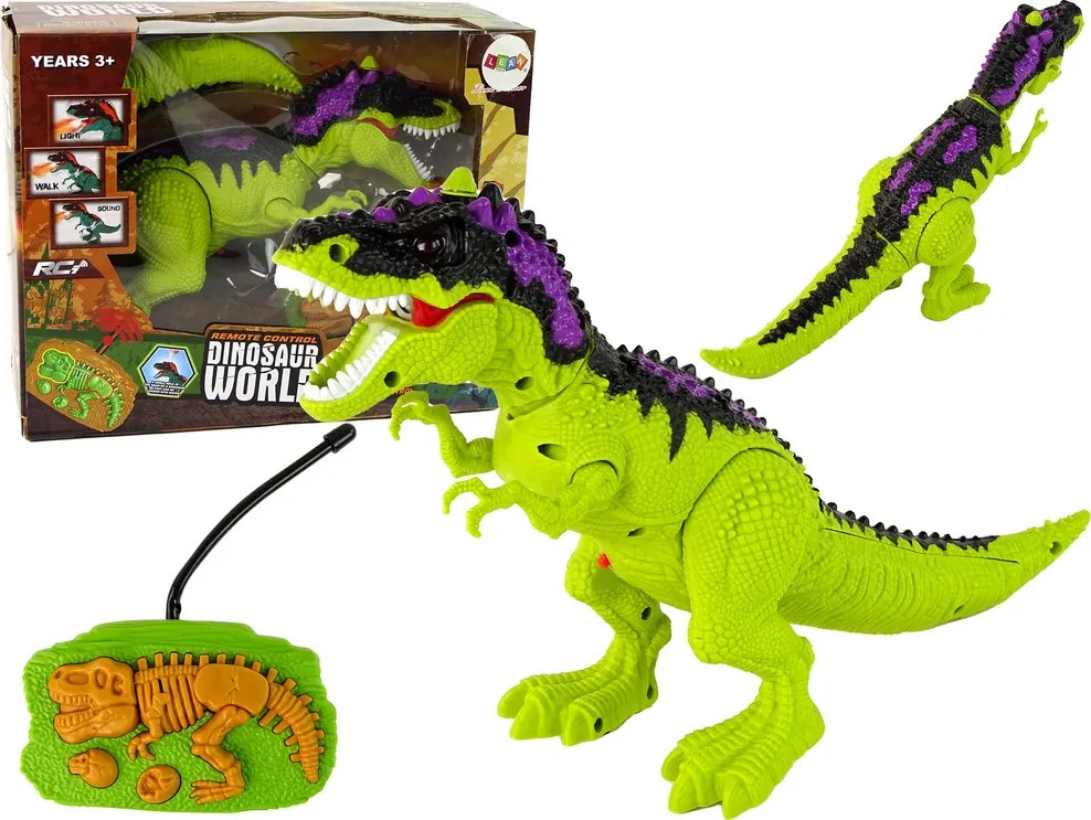 LEAN Toys Diaľkovo ovládané svetlá dinosaura Zvuky Zelená