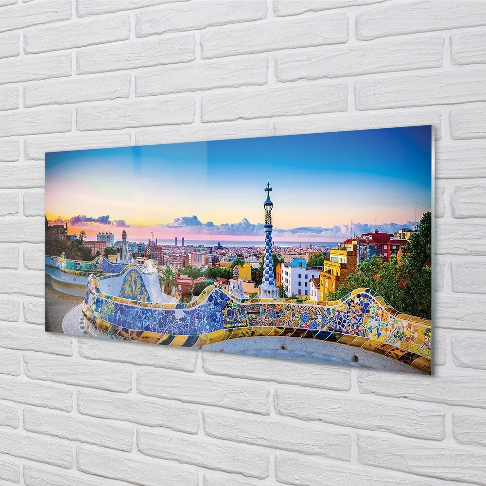 Sklenený obraz Španielsko Panoráma mesta 125x50 cm