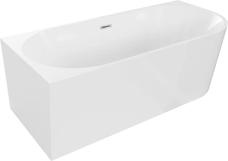 Mexen Mia voľne stojaca rohová vaňa ľavá 160 x 75 cm, biela, prepad chróm - 52691607500L-01