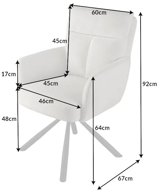 Retro stolička Big George béžová otočná 360