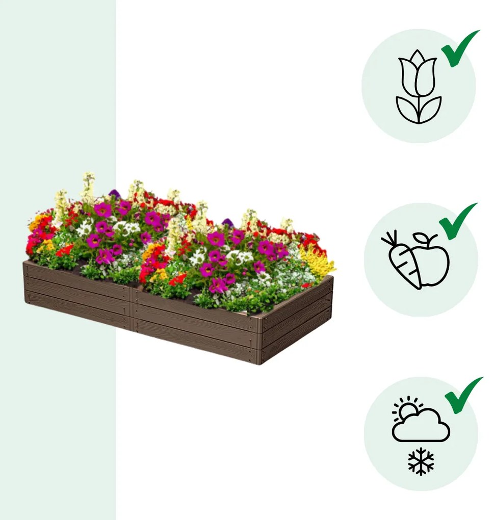 Prosperplast Vyvýšený záhon WOODY 149x75,6x25cm, hnedá