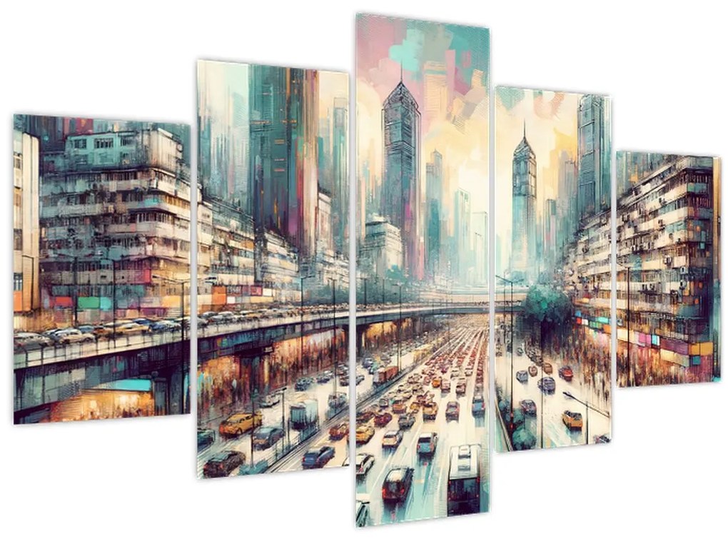 Obraz - Život veľkomesta (150x105 cm)
