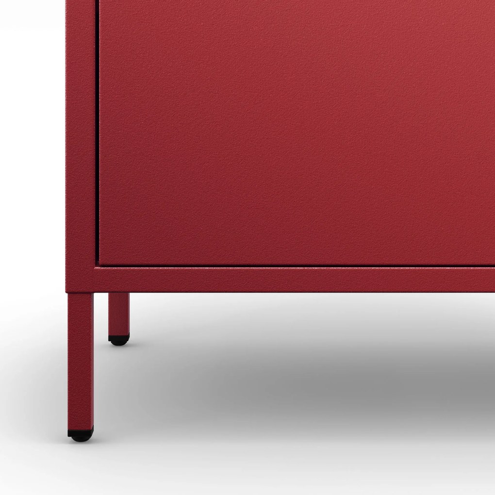 Skrinka do obývačky s policami VITO, 800 x 1015 x 400 mm, Modern: červená farba