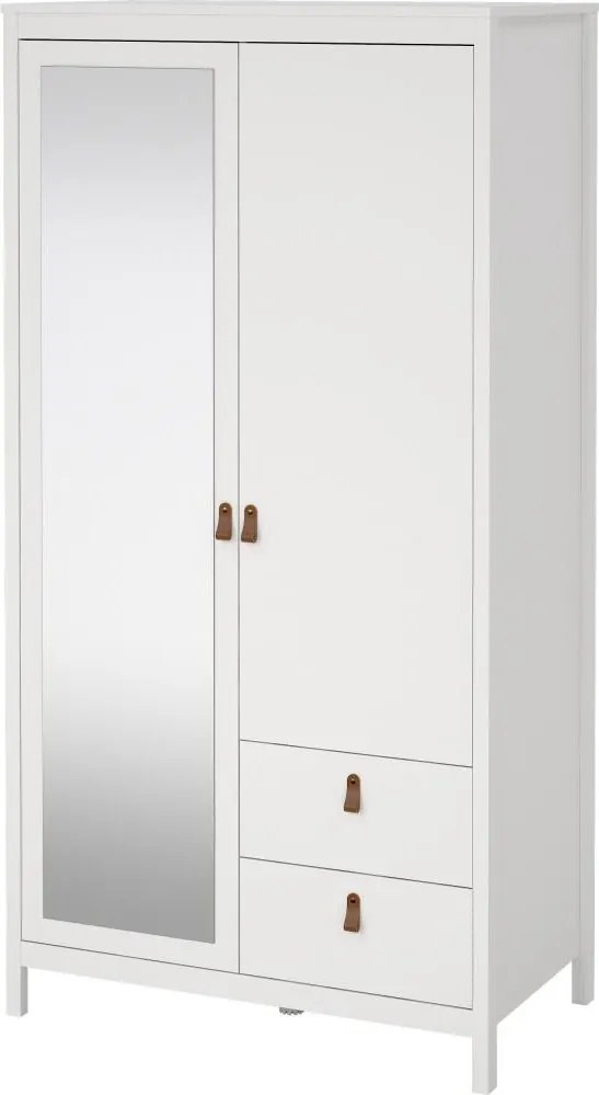 Šatníková skriňa Realty 102 cm so zrkadlom biela