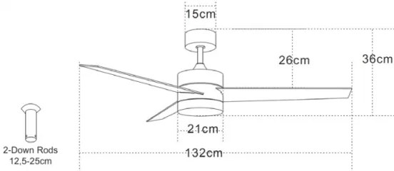 Zambelis 19134 - LED Stropný ventilátor LED/15W/230V 3000/4000/6000K chróm + DO