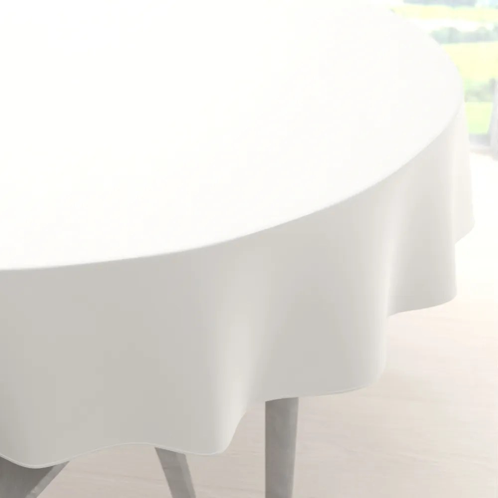 Biante Dekoračný okrúhly obrus Rongo RG-032 Krémový biely Ø 120 cm