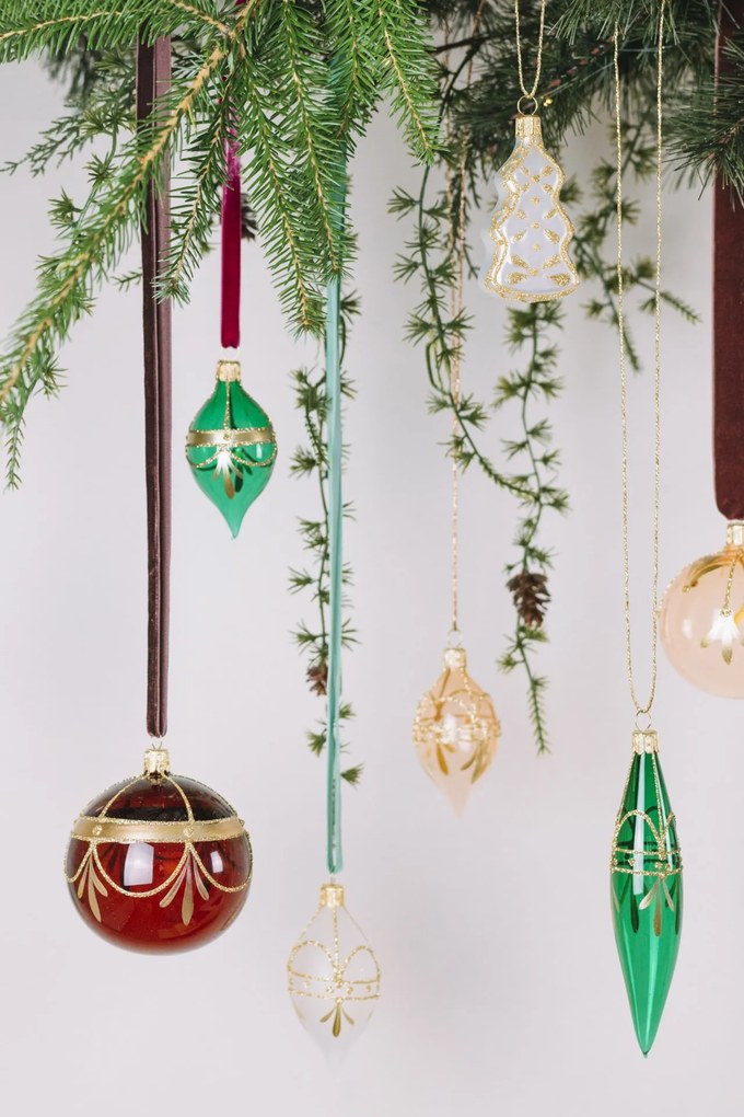 Bella Rose Sklenená vianočná ozdoba Stromek Bílá Mat