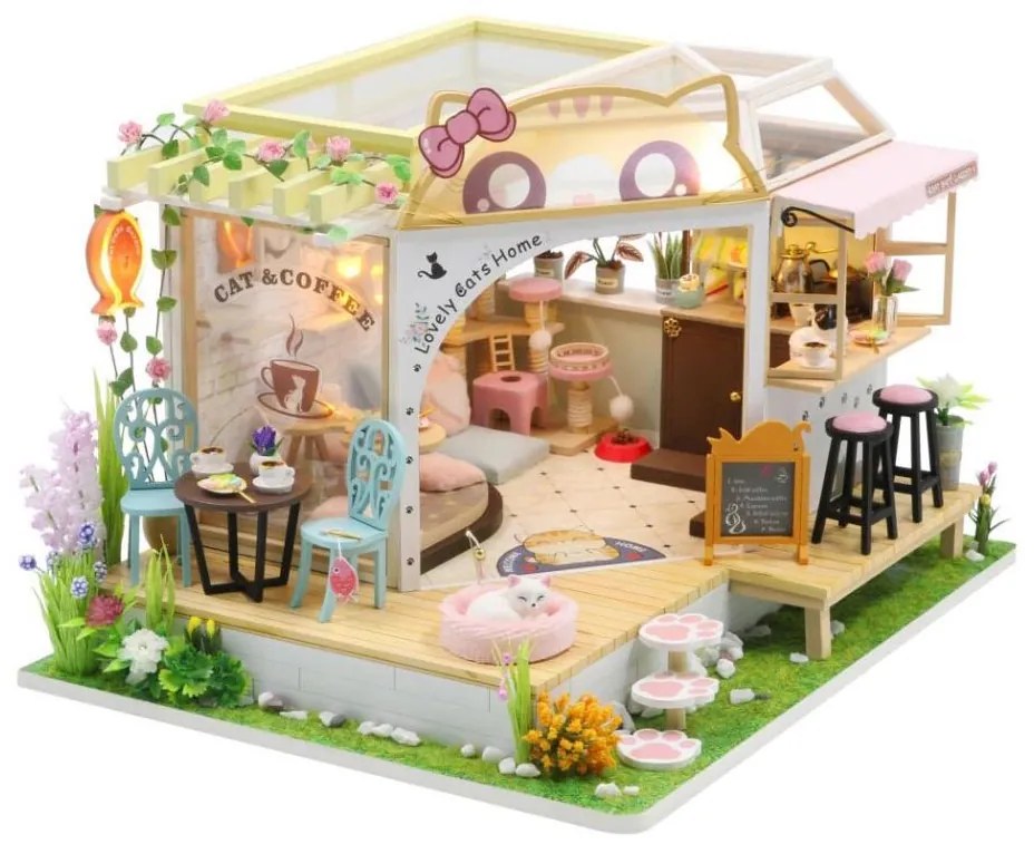 2Kids Toys -&nbsp;Detský domček Mačacia kaviareň so záhradkou 2xAAA