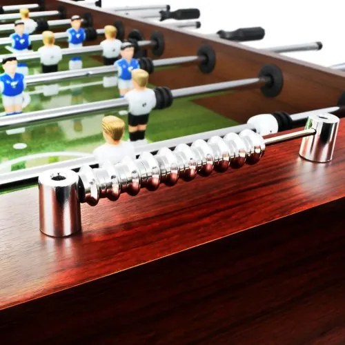 vidaXL Stolný futbal, oceľ 60 kg 140x74,5x87,5 cm, hnedý-