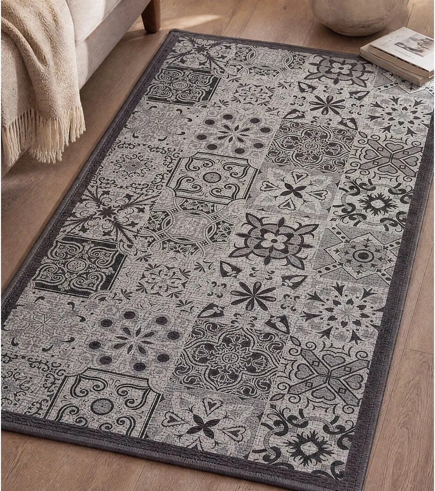 Sivý prateľný behúň 50x120 cm Persane – douceur d'intérieur