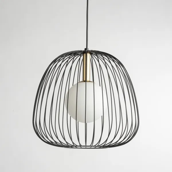 Luster na lanku BELL 1xG9/12W/230V pr. 33 cm čierna/zlatá