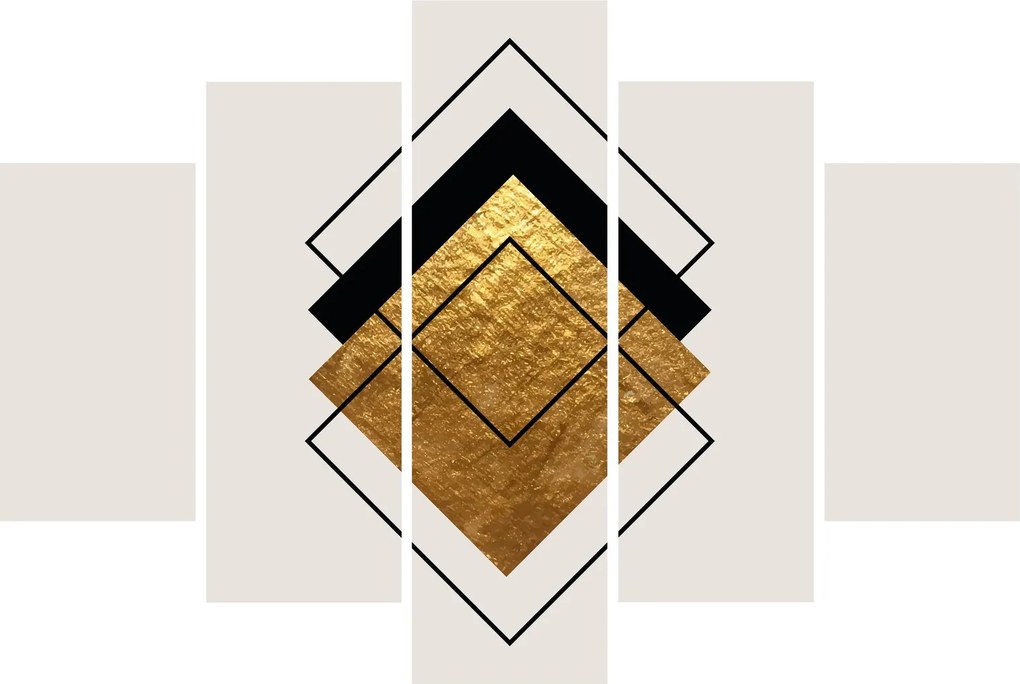 Obraz - Abstrakcia zlatá a biela N⁰1 (150x105 cm)