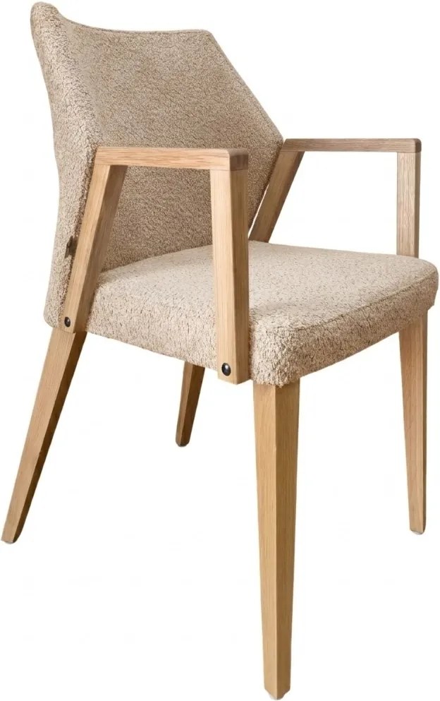 Čalúnené polo-kreslo ZORA s dubovými nohami a podrúčkami, 56x60x87 cm Catch-Me05