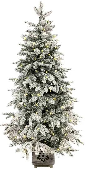 Umelý vianočný stromček 3D Smrek Arktický v kvetináči 150cm 250LED