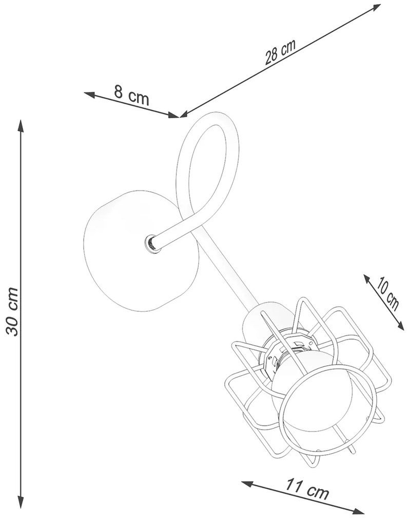 Nástenné svietidlo Beluci, 1x čierne drôtené tienidlo