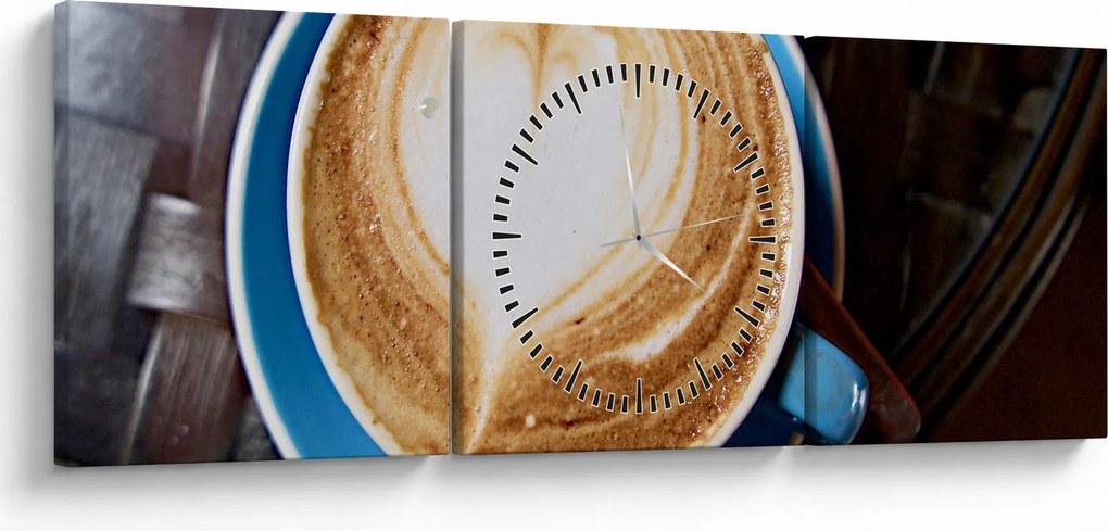 Obraz - Latte Art (s hodinami) (90x30 cm)