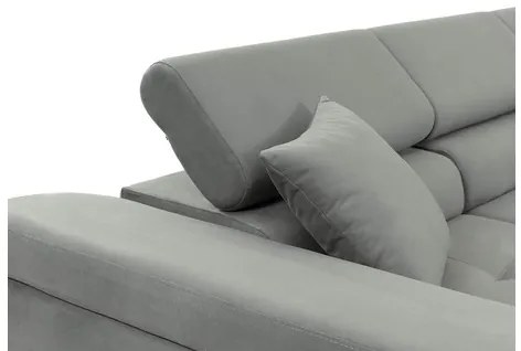 Rohová rozkladacia sedačka v tvare L Torezio Mini, Dostupné poťahy: ekokoža Soft 017 (biela) + Lux 05, Strana: ľavá