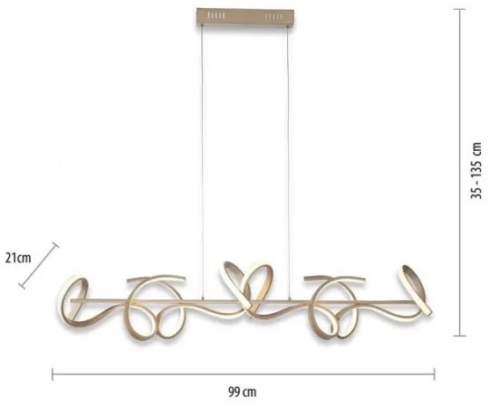Leuchten Direkt 19033-60 - LED Stmievateľný luster na lanku CURLS LED/40,8W/230V