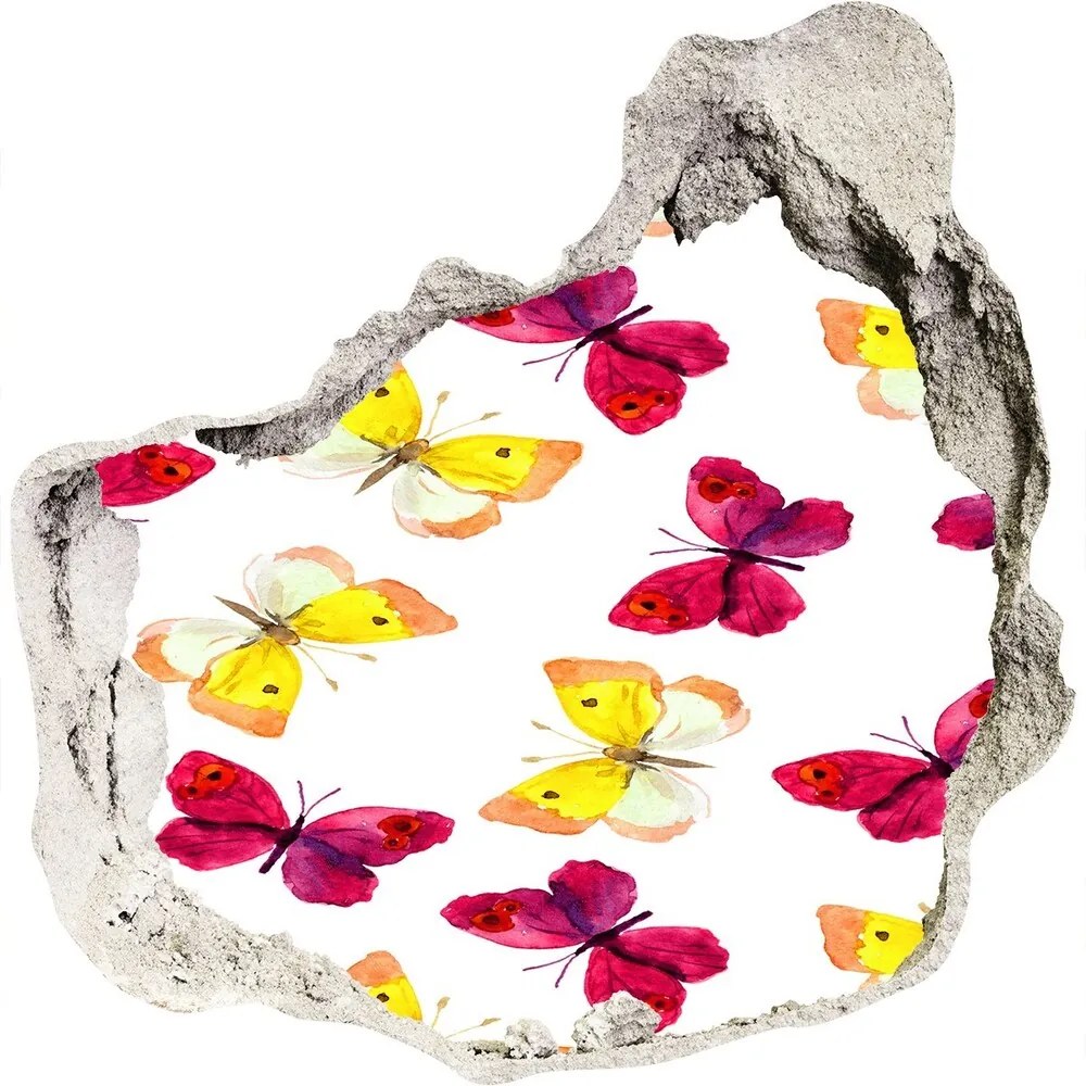 Samolepiaca diera na stenu Motýle a kvety nd-p-96038679