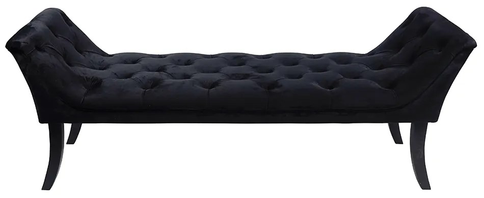 Kondela Dizajnová lavica, čierna Velvet látka/kaučukové drevo, 160 cm, HEMY TYP 1