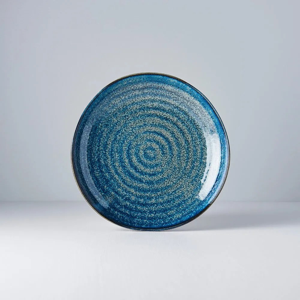 Modrý keramický tanier Mij Indigo, ø 23 cm